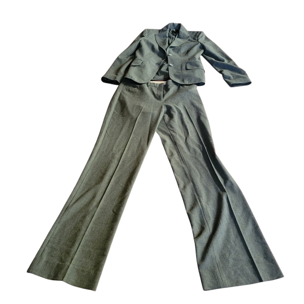 The Limited Olive Green Women's Pantsuit Jacket & Flared Trousers